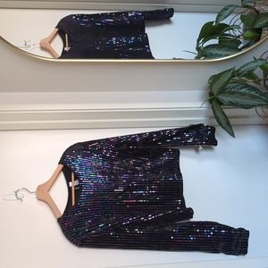 H&M Velvet Sequined Top